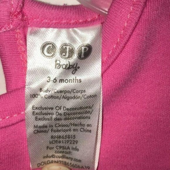 CJP #CribSquad Infant Girls‎ 2 Piece Pink Baby Set Shirt 3-6 months - Picture 5 of 5
